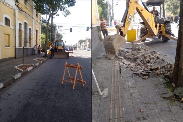 Avenida de Santos recebe obras no asfalto