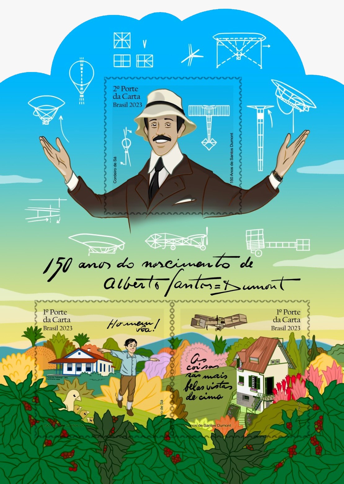 selo em homenagem a Santos Dumont Câmara de Ribeirão lança selo em homenagem a Santos Dumont
