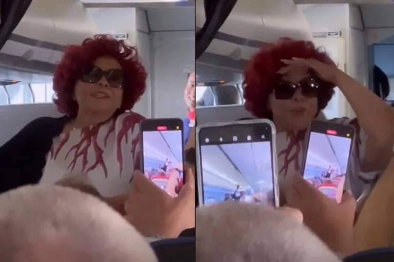 Alcione faz ” show” inusitado dentro de avião