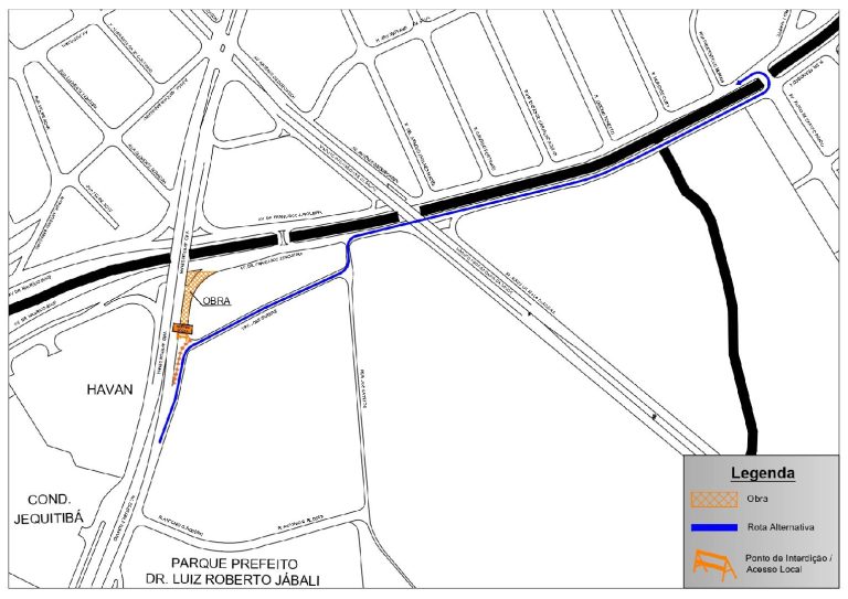 Interdição da alça de acesso para Francisco Junqueira