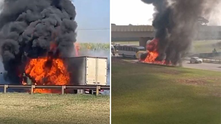 Fogo em caminhões assuta motoristas na região
