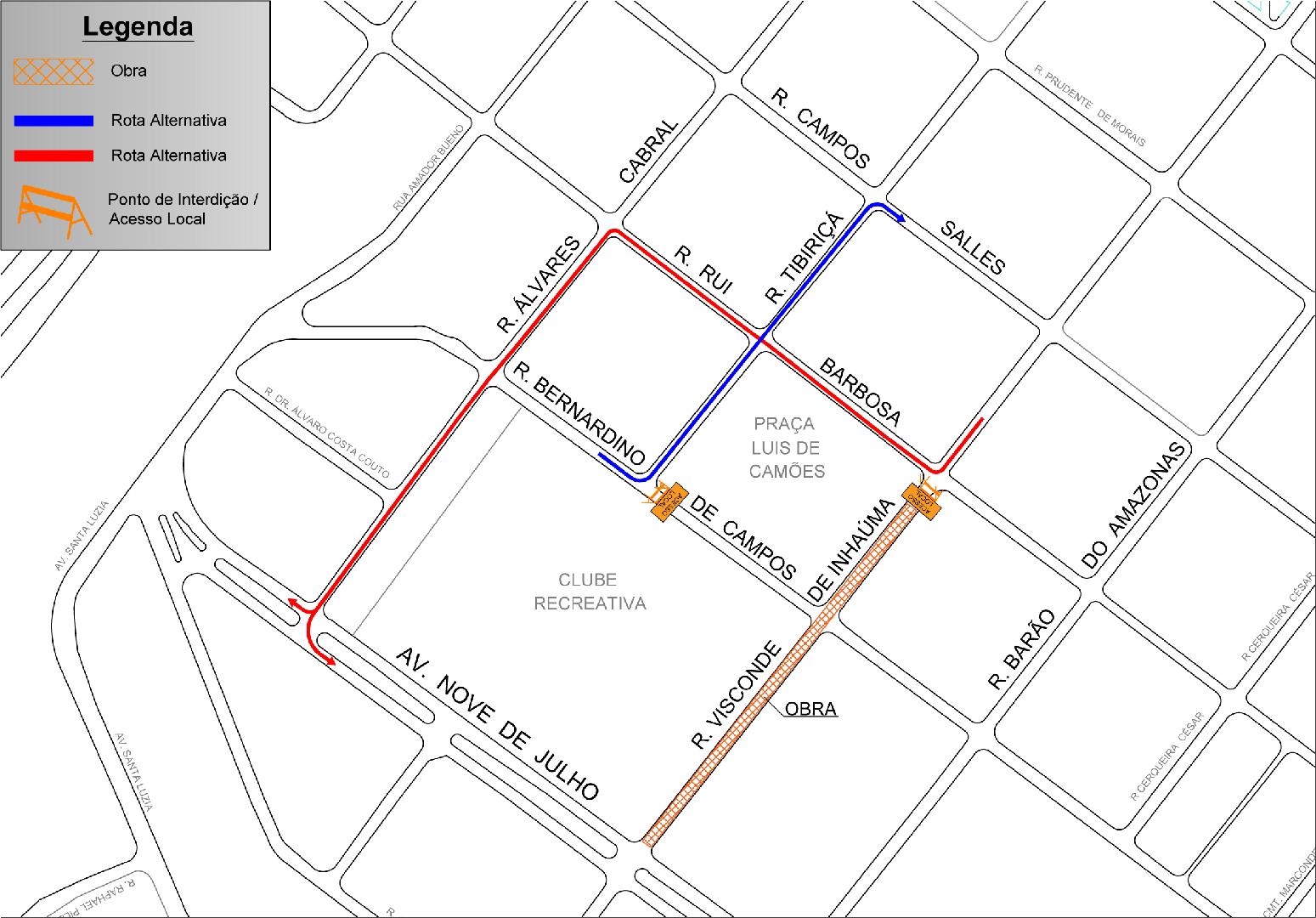 Interdição da Visconde de Inhaúma com 9 de julho