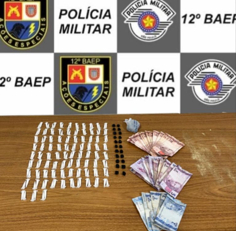 Polícia Militar do 12º BAEP prende traficante em Araçatuba