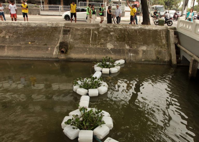Barreiras ecológicas são implantadas para dar ‘vida’ aos canais de Santos