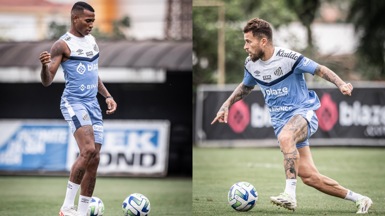 Santos treina com duas mudanças para enfrentar o Red Bull Bragantino
