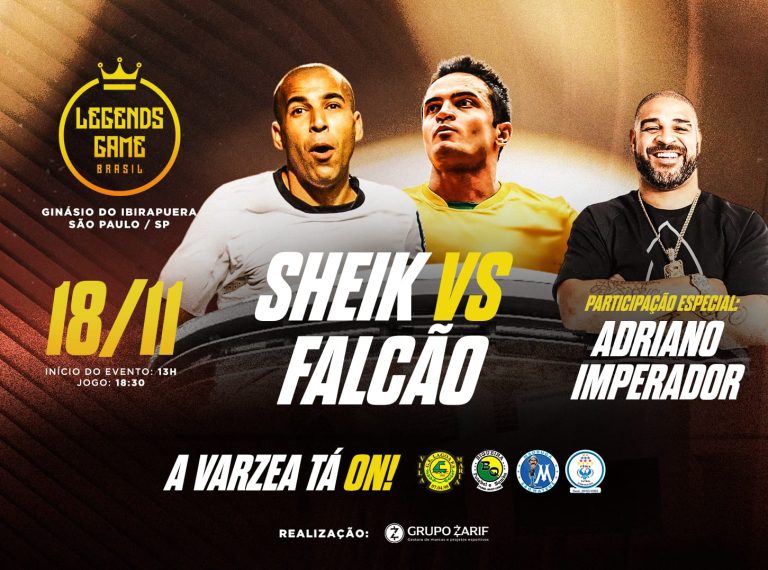 Legends Game Brasil receberá Falcão, Emerson Sheik e Adriano Imperador no Ginásio do Ibirapuera, dia 18/11