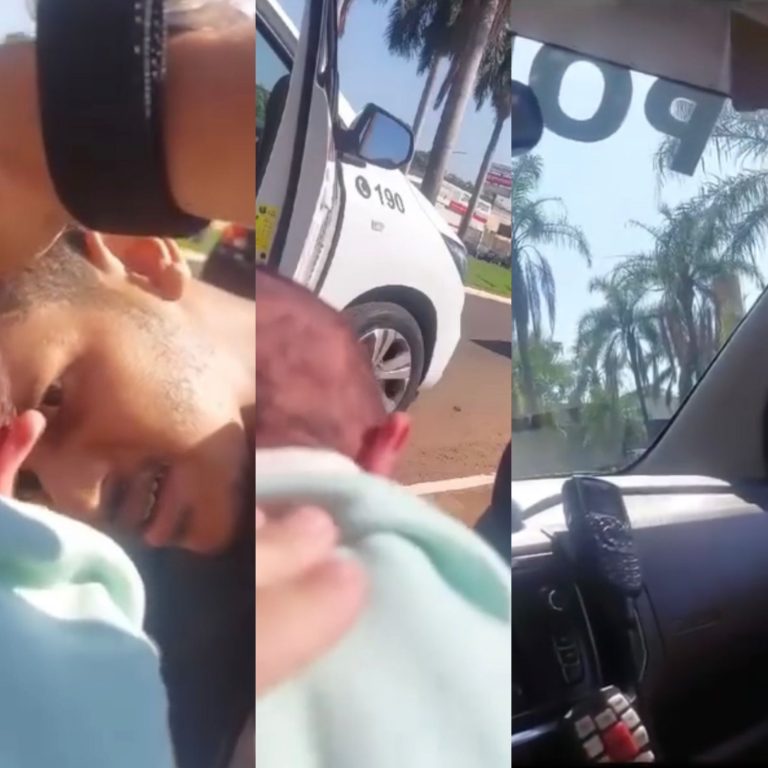 Vídeo flagra o momento em que bebê engasgado é salvo por policiais