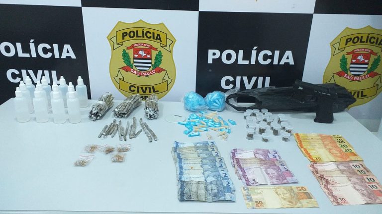 Suspeito de tráfico de drogas é preso com quase 300 entorpecentes e arma em São Vicente