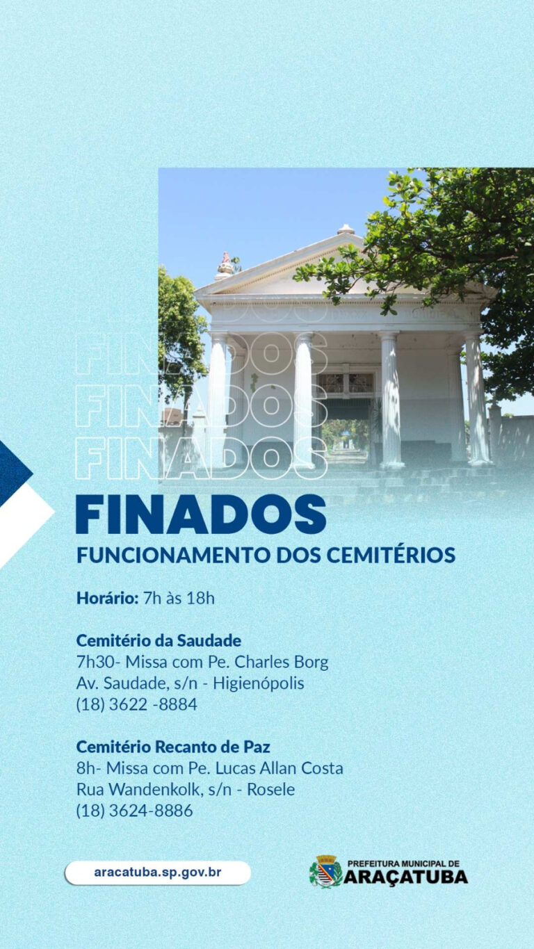 Cemitérios de Araçatuba realizam celebrações no feriado de Finados