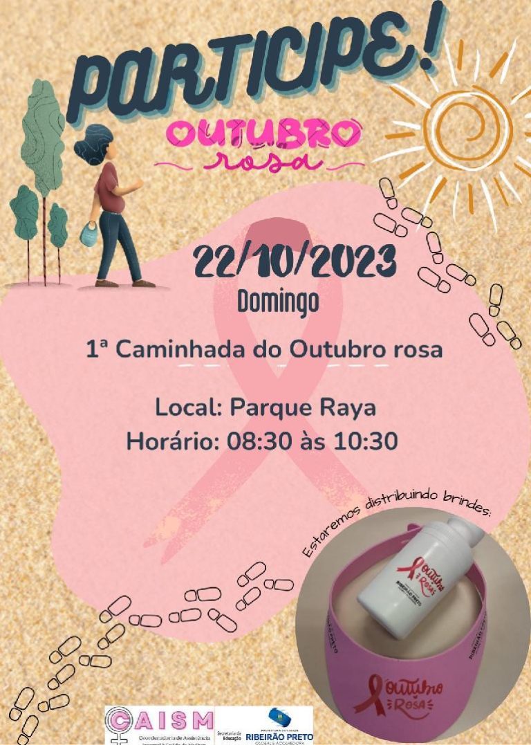 Caminhada outubro rosa será domingo em Ribeirão