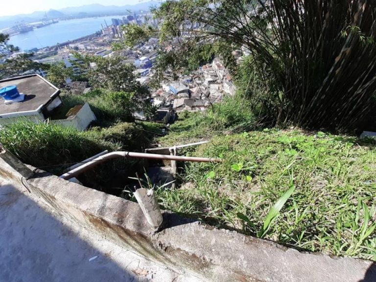 Obras de estabilização em encosta de morro de Santos serão realizadas