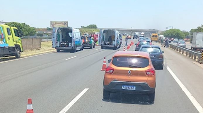 Acidente termina em atropelamento com vítima fatal na Rod. Dom Pedro