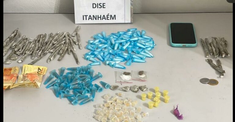 Suspeito de tráfico no Litoral Sul é preso em flagrante com centenas de porções