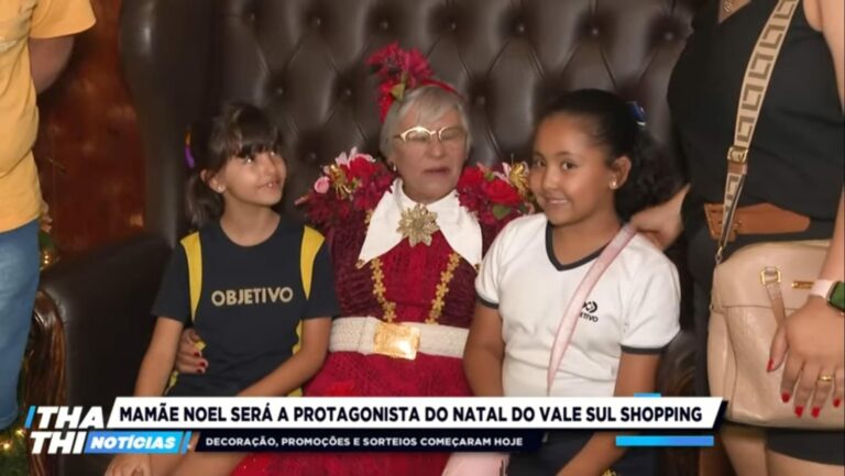 Mamãe Noel recebe pedidos das crianças neste Natal em shopping de São José