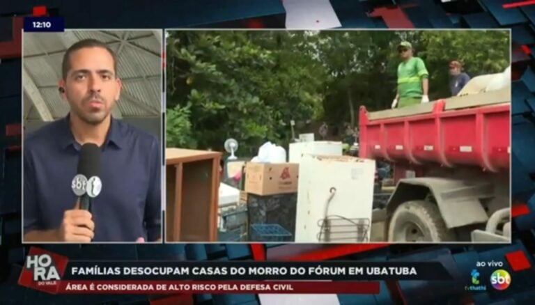 Famílias são retiradas do Morro do Fórum em Ubatuba e levadas para abrigo