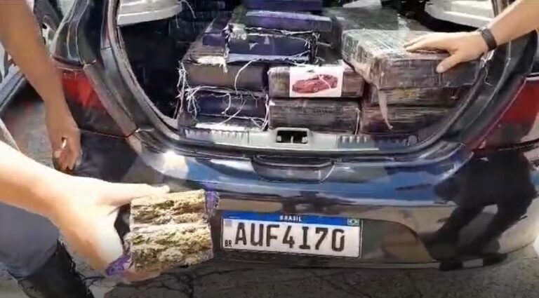 Perseguição em São Pedro: Carro transportava mais de meia tonelada de maconha