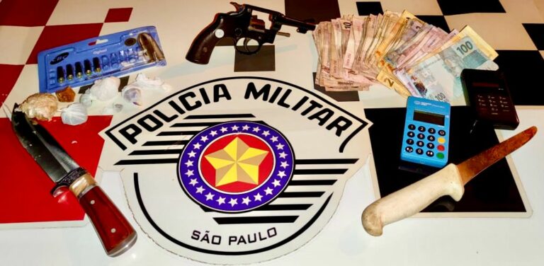 Homem é preso por tráfico de drogas e posse ilegal de arma em Andradina