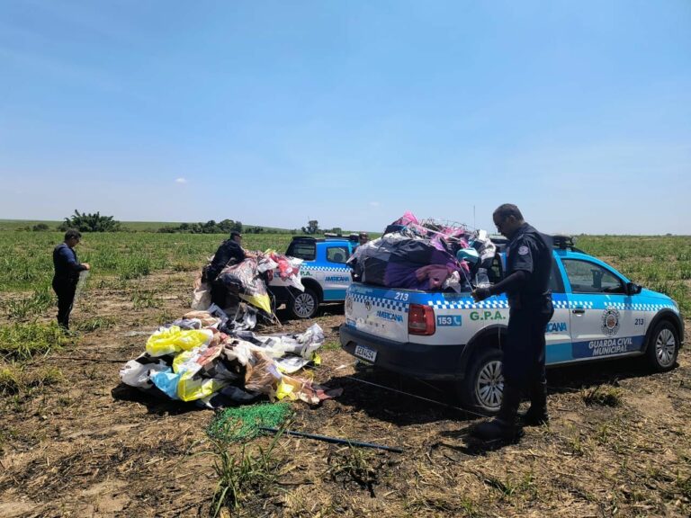 equipes da Guarda Municipal de Americana flagraram balões sendo soltos