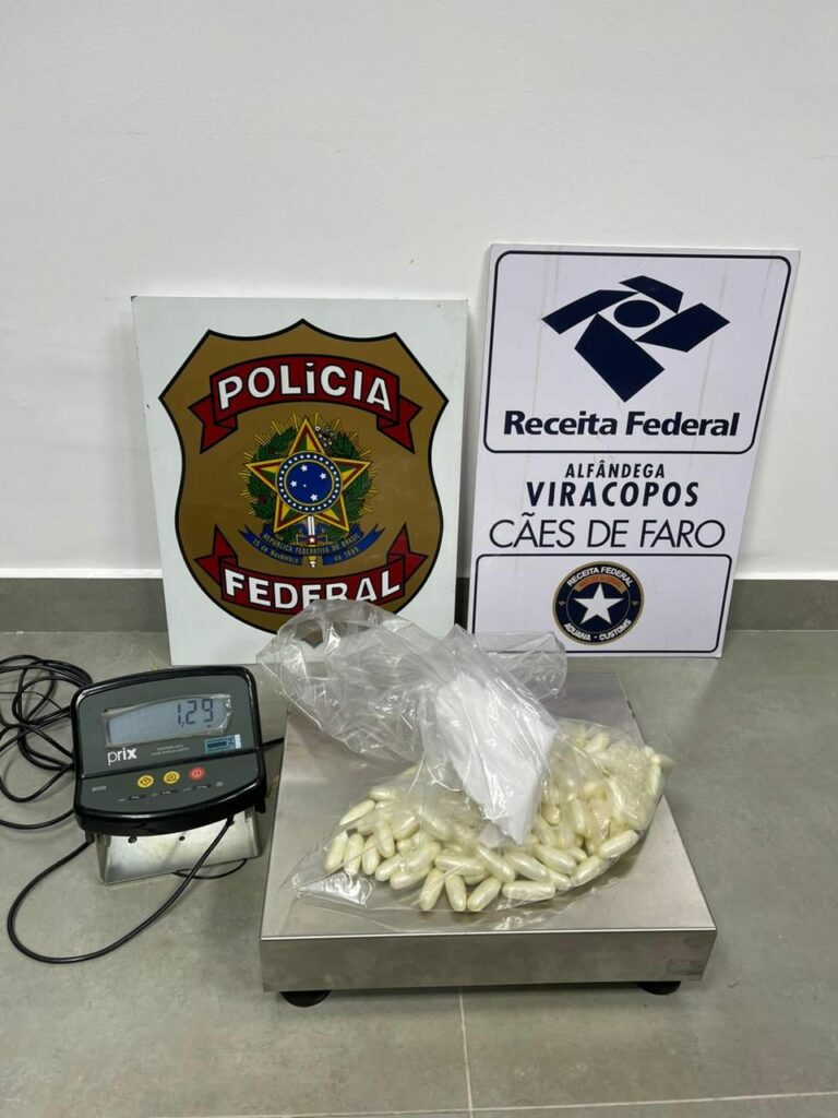 Brasileiro é preso com 1,3kg de cocaína em Viracopos
