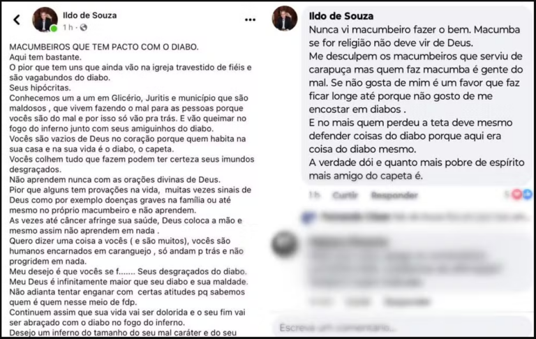 Prefeito de Glicério é investigado por intolerância religiosa após ofensas em redes sociais
