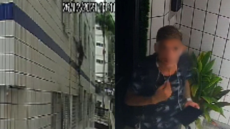 Homem-Aranha do crime? Bandido escala, invade apartamento e rouba cartões em Santos