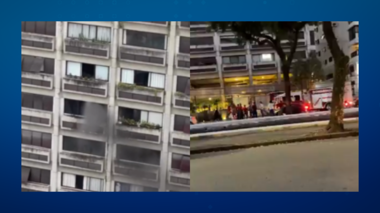 Susto! Incêndio atinge apartamento e assusta moradores em Santos