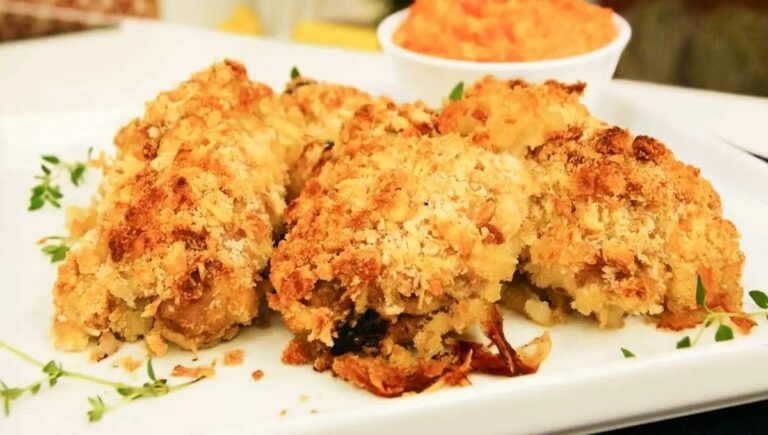 Frango com crosta de parmesão