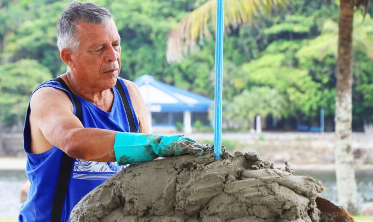 Tradicional Presépio de Areia começa a ganhar forma na Boca da Barra