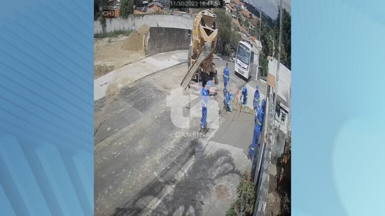 Susto! Caminhão betoneira perde o freio desce rua em Campinas