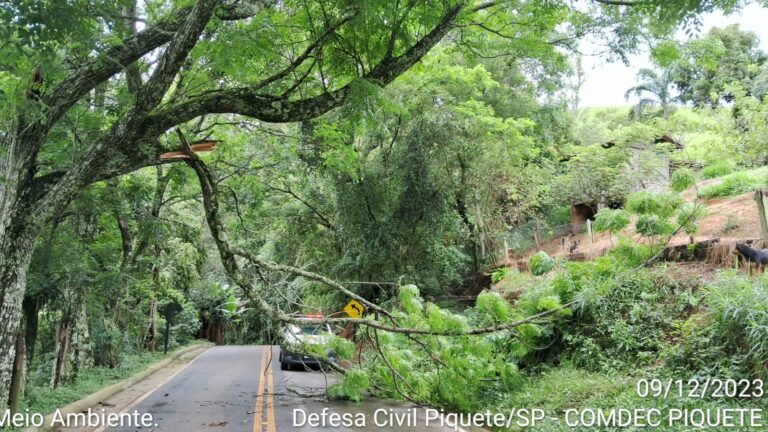 chuva causa estragos em piquete