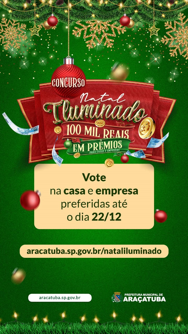 Vote nos finalistas do Concurso Natal Iluminado de Araçatuba