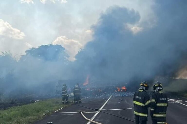Motorista morre após colisão frontal envolvendo dois caminhões