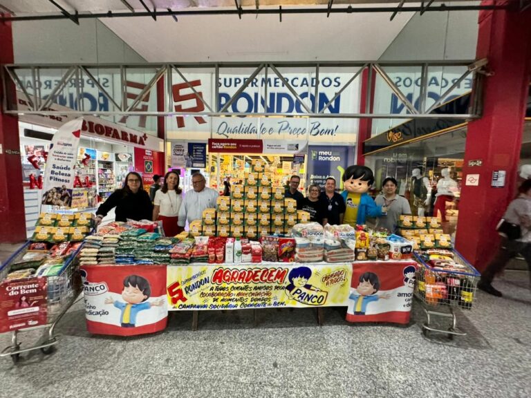 Fundo Social recebe doação de 2 toneladas de alimentos pelo Supermercado Rondon