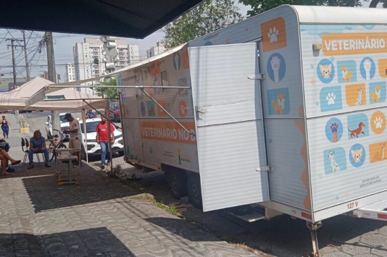 Veterinário nos Bairros atende mais de 50 pets na Vila São Jorge, em São Vicente