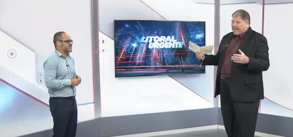 Secretário de Finanças de Santos Adriano Leocádio visita estúdios da Thathi Band Litoral