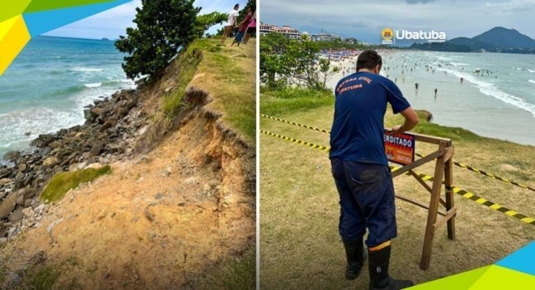 O mirante da Praia Grande, em Ubatuba, foi interditado pela Defesa Civil da cidade na tarde dessa terça-feira (02). O local é conhecido pela visão panorâmica da praia.