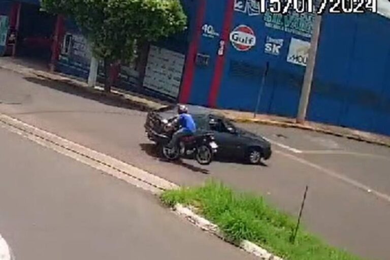 Acidente em avenida de Birigui é registrado por câmera de monitoramento