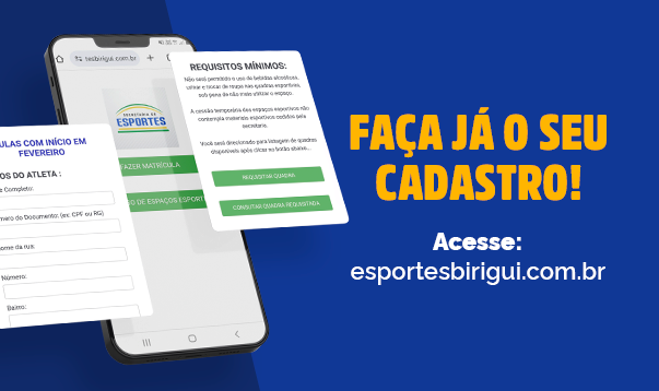 Secretaria de Esportes de Birigui cria site para receber inscrições em modalidades esportivas
