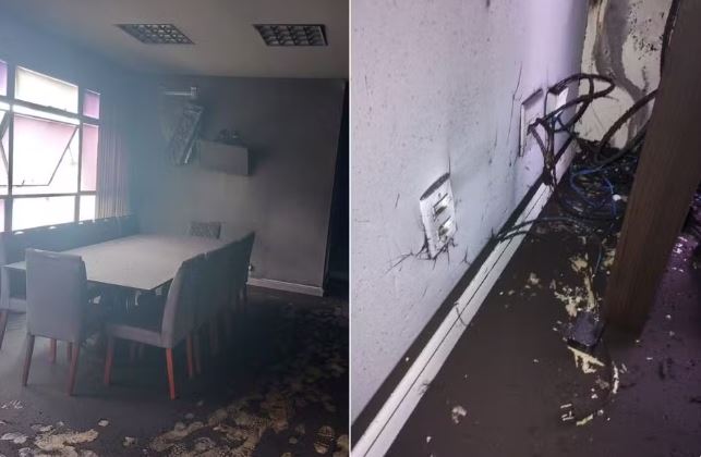 Câmara de vereadores de São Vicente pega fogo após curto-circuito