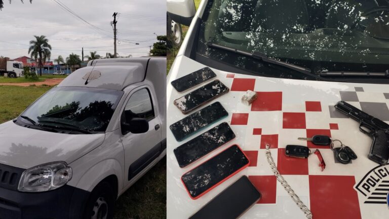 Grupo faz arrastão rouba carro, pedestre e celulares e é detido pela PM