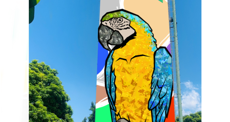 Kranium pinta mural de graffiti a 20 metros de altura em Hortolândia