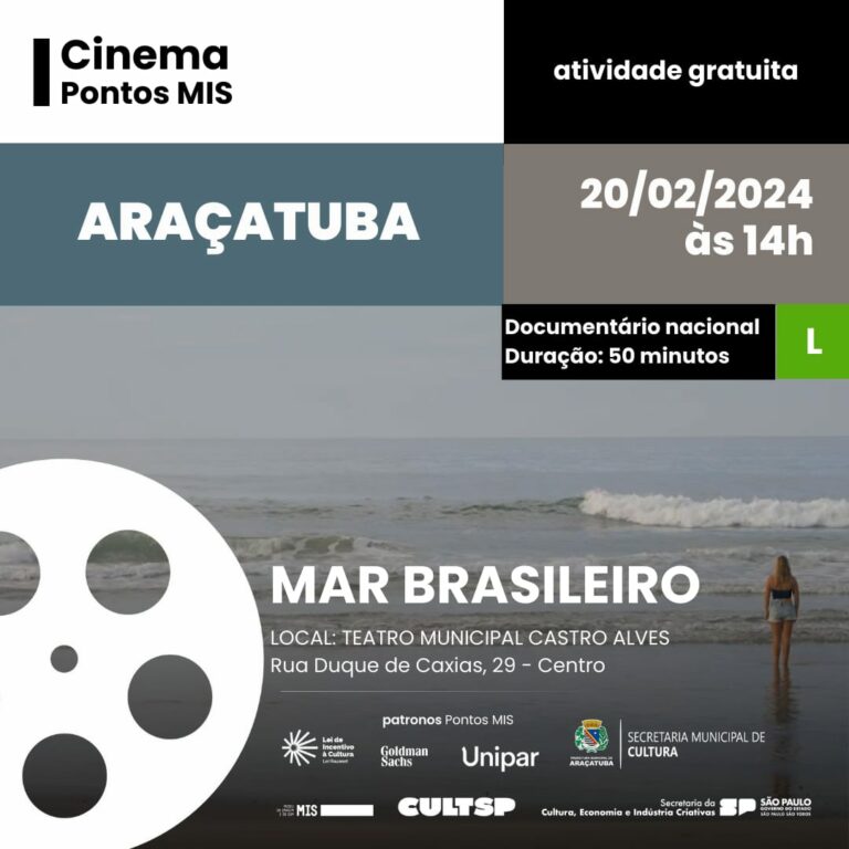 Secretaria de Cultura e Pontos MIS promovem exibição gratuita de documentários em Araçatuba