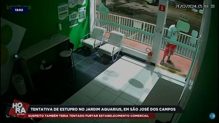 Câmeras flagram suspeito de tentativa de estupro no interior de SP