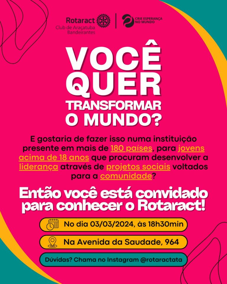 Rotaract Club de Araçatuba Bandeirantes realiza reunião para apresentar projetos comunitários