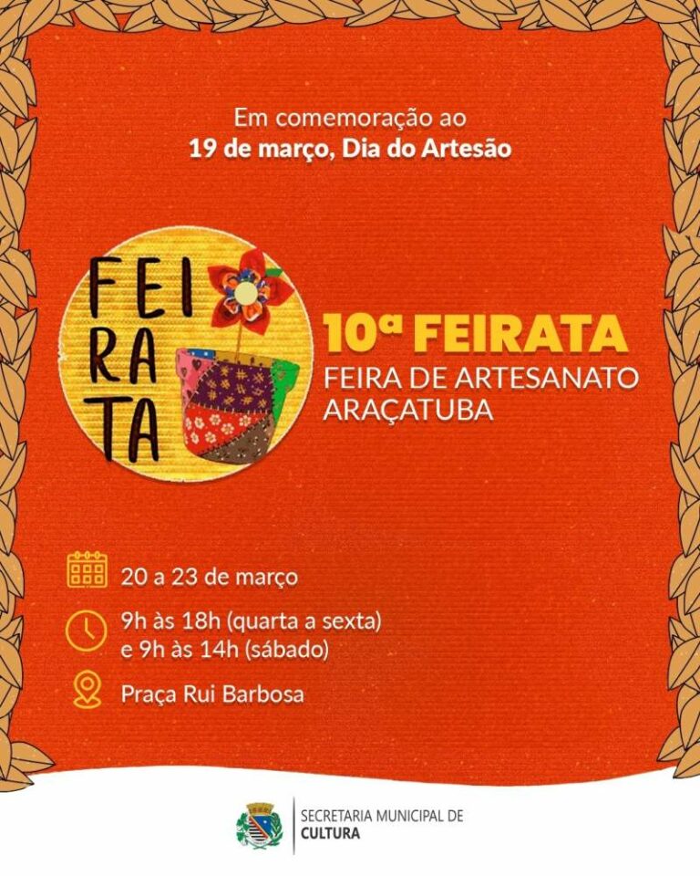10ª edição da Feirata celebra o Dia do Artesão em Araçatuba