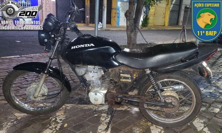 Adolescentes tentam empreender fuga com moto adulterada e veículo é apreendido no Ipiranga