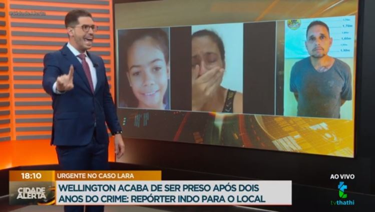 Caso Lara: mãe fala ao vivo sobre prisão do suspeito dois anos após o crime