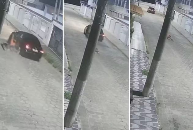 Vítima é arrastada pelo asfalto para evitar roubo de carro