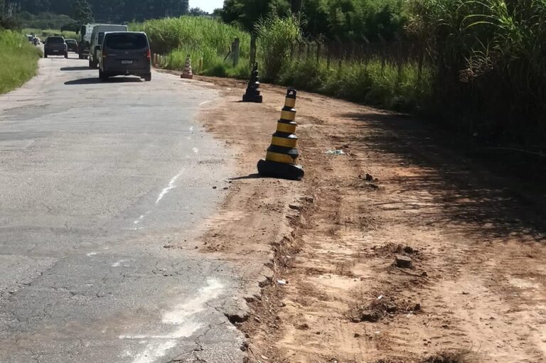 Estrada que dá acesso à Rodovia dos Tamoios está sendo adequada e será totalmente recapeada - Foto: Divulgação