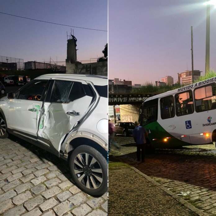 Micro-ônibus perde o freio e atinge seis carros em túnel